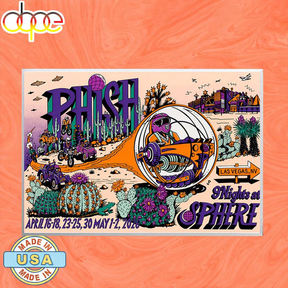 Phish Apr May 2026 Las Vegas NV Concert Poster Canvas