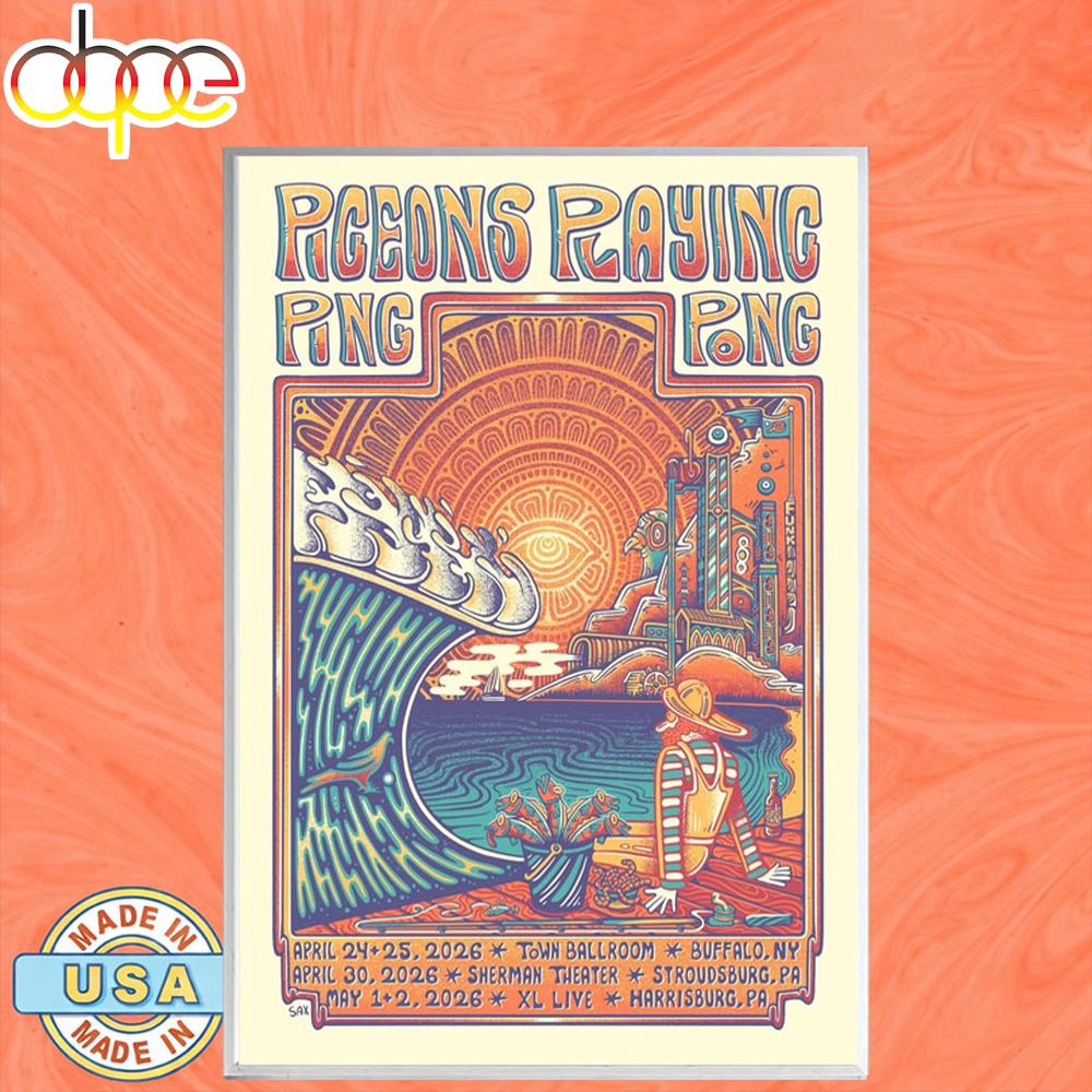 Pigeons Playing Ping Pong Fall Tour 2026 Poster Canvas