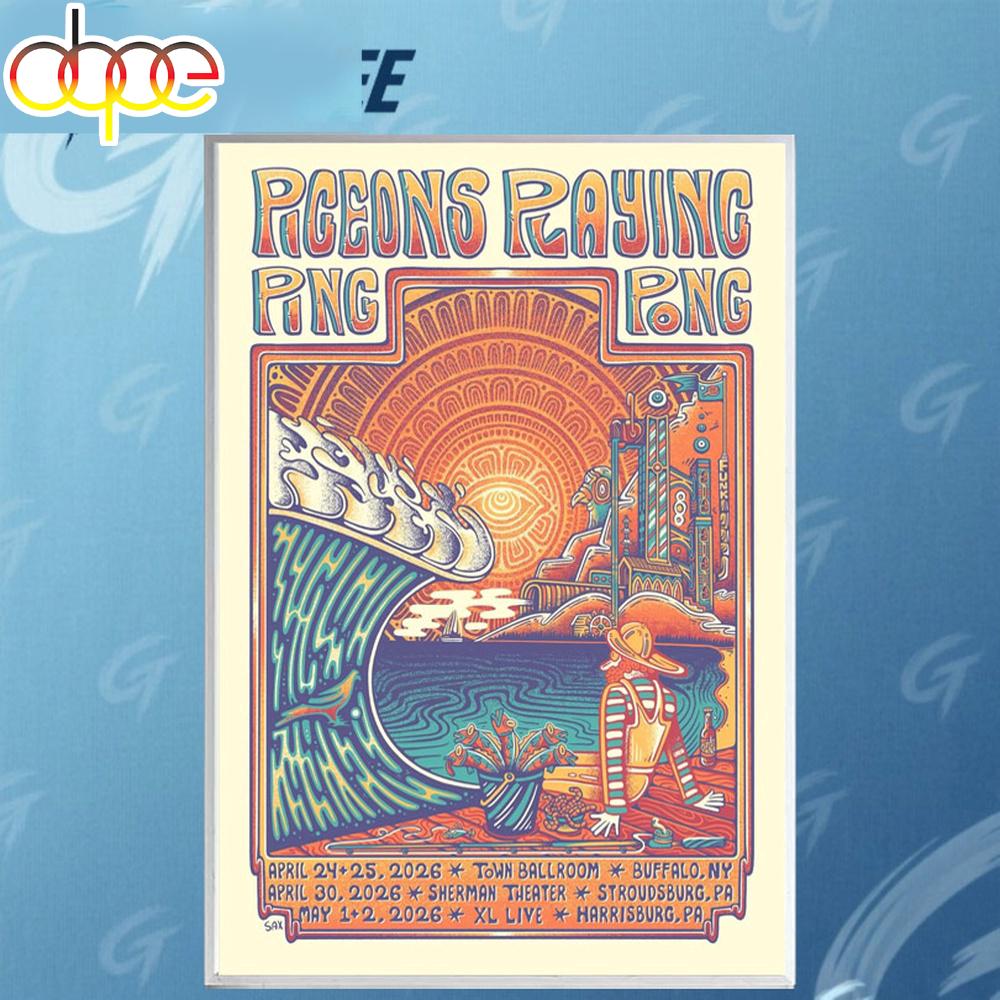 Pigeons Playing Ping Pong Tour Apr May 2026 Poster Canvas
