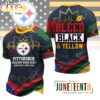 Pittsburgh Steelers NFL Juneteenth Freedom 3D T-Shirt Pittsburgh Steelers NFL Juneteenth Freedom 3D T-Shirt