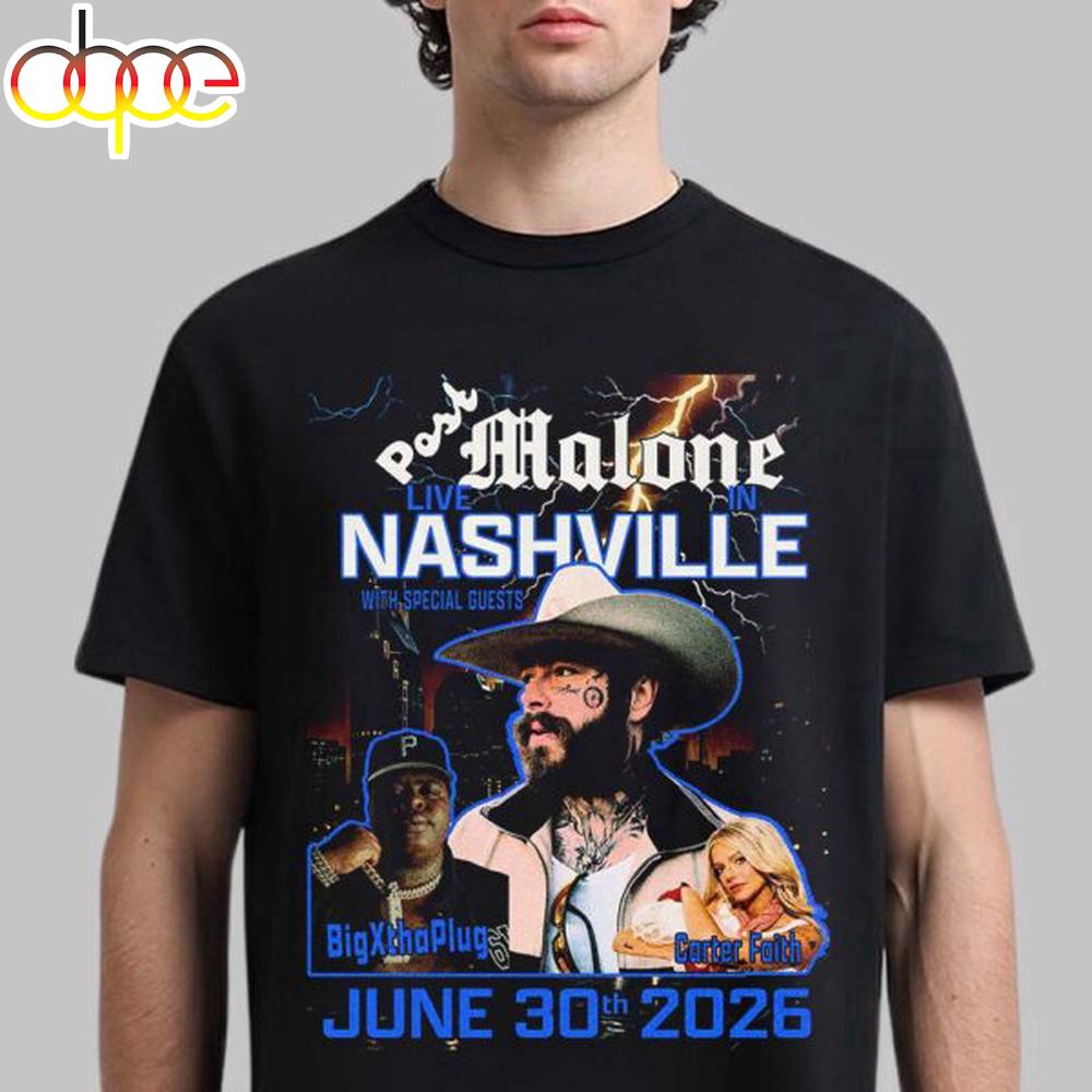 Post Malone Live In Nashville TN 2026 Unisex T-Shirt