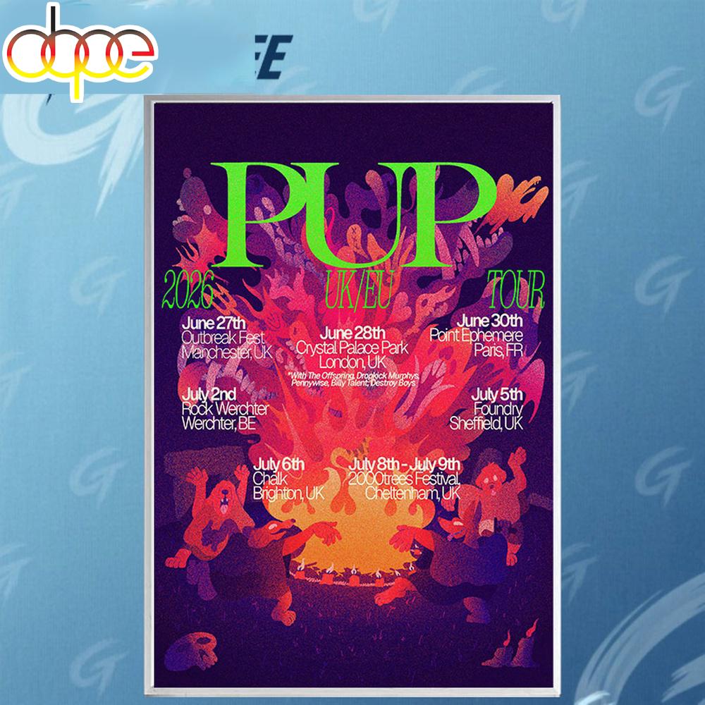 Pup Tour UK EU 2026 Poster Canvas