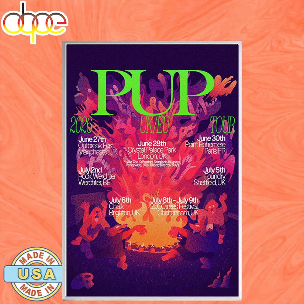 Pup Tour UK EU 2026 Poster Canvas