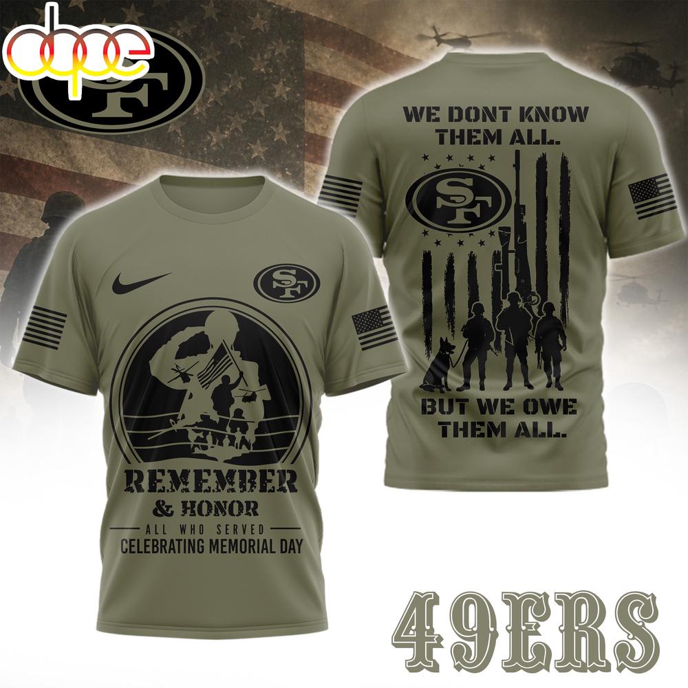 San Francisco 49ers NFL Celebrating Memorial Day 3D T-Shirt