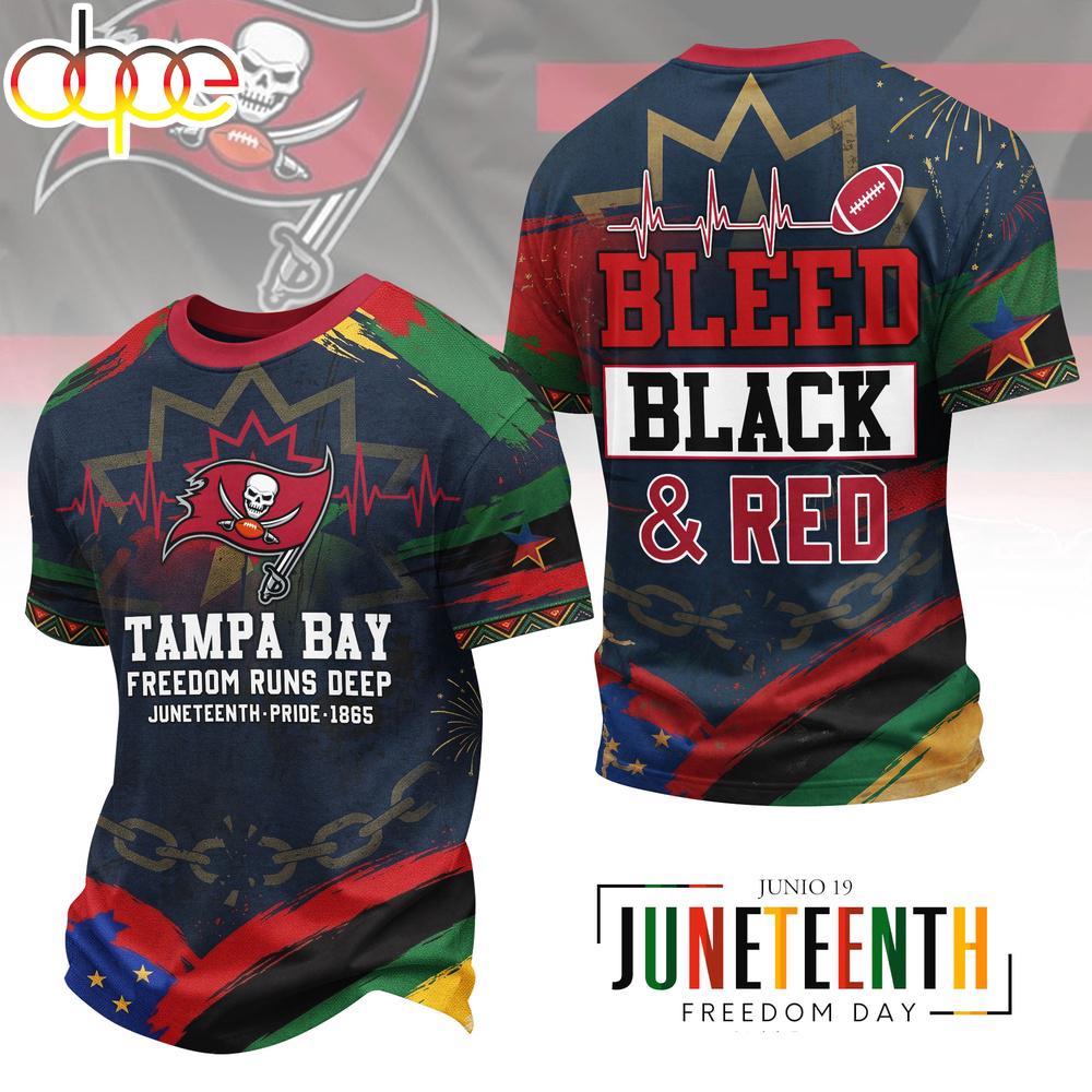 Tampa Bay Buccaneers NFL Juneteenth Freedom 3D T-Shirt