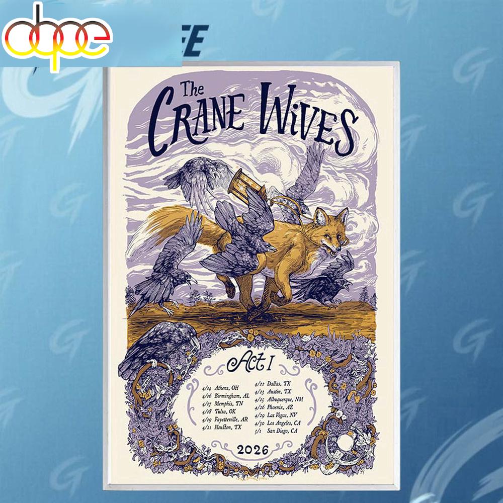 The Crane Wives ACT I Tour 2026 Poster Canvas