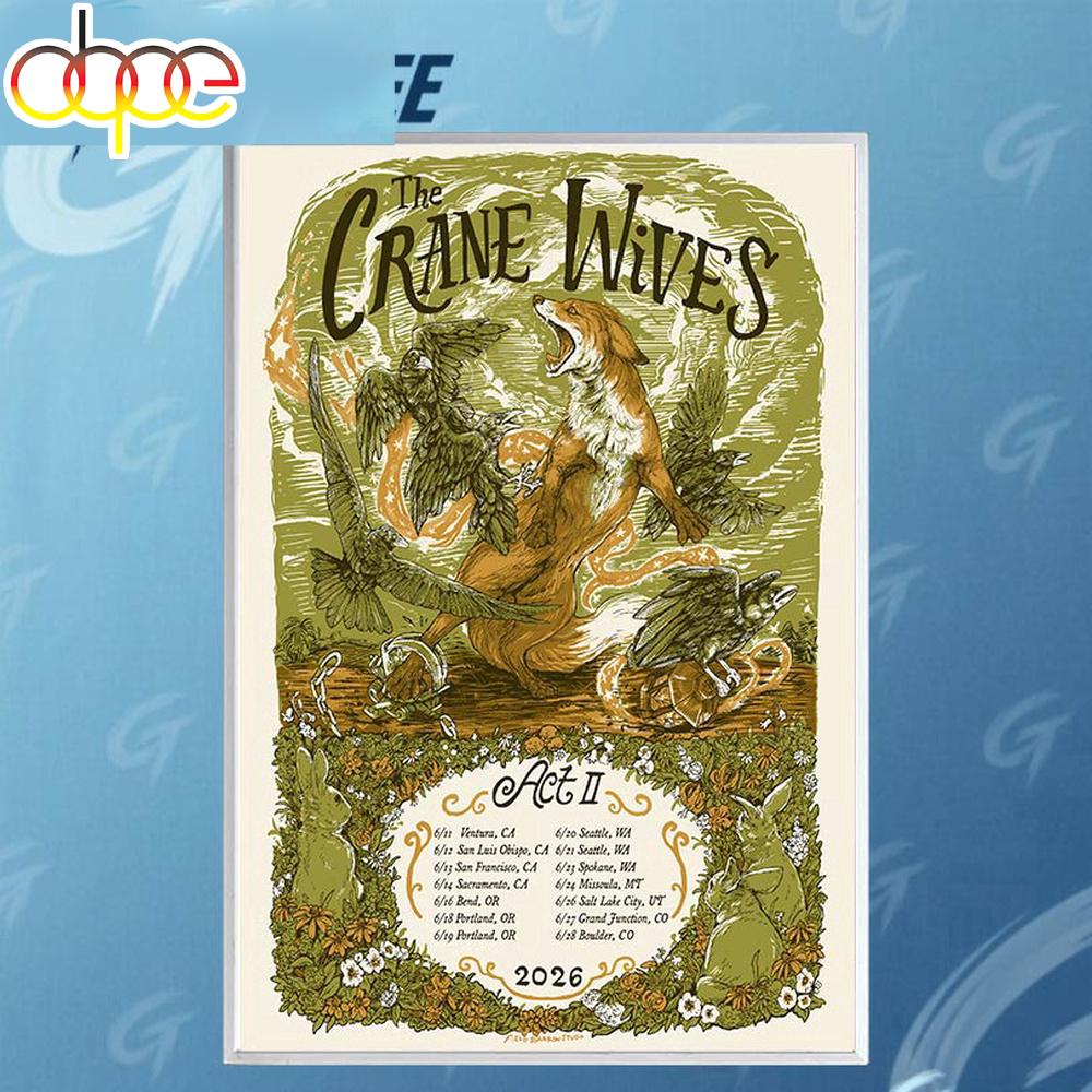 The Crane Wives ACT II Tour 2026 Poster Canvas
