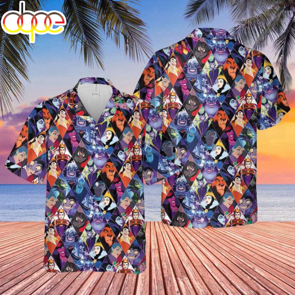 Ursula Maleficent Evil Queen Cruella Hawaiian Shirt