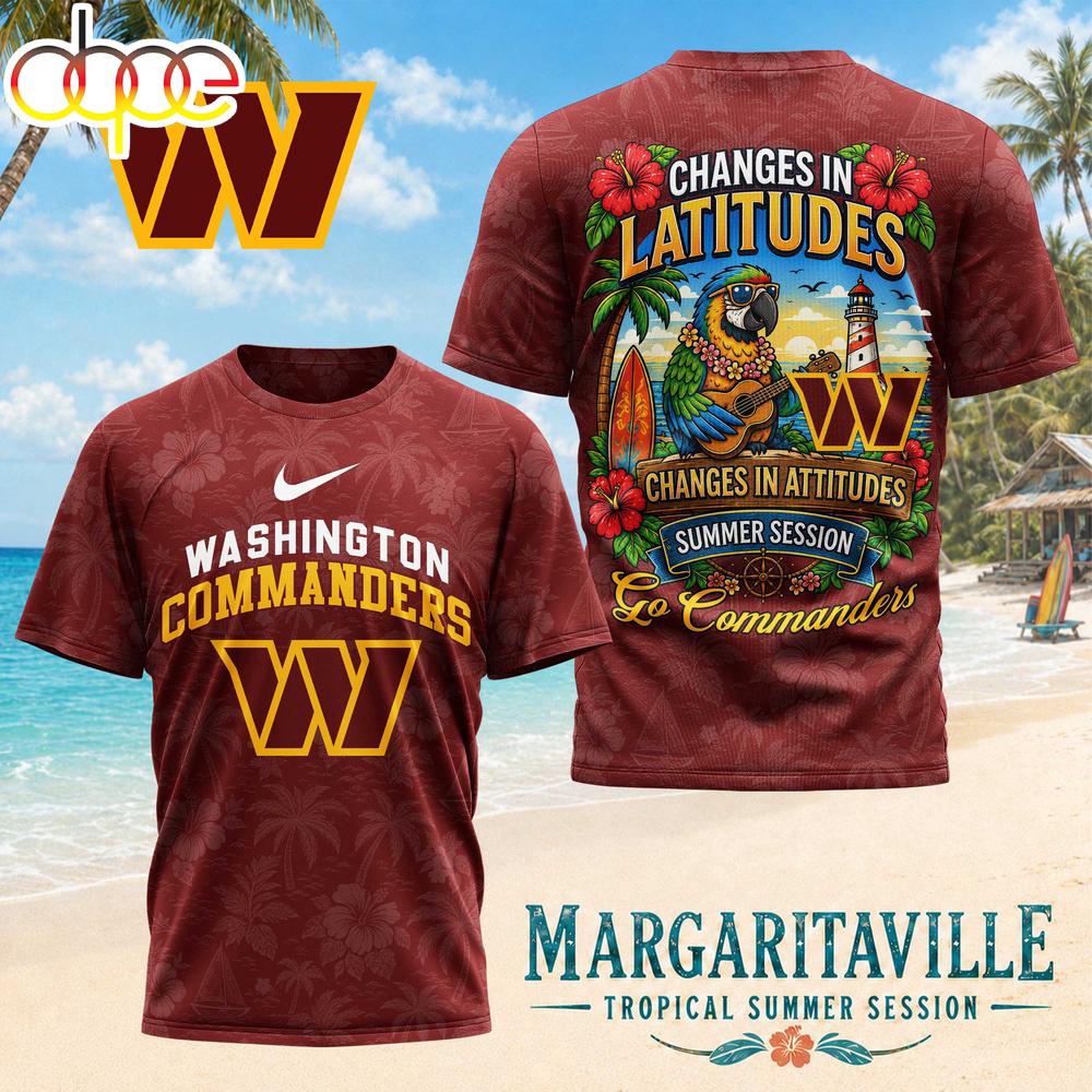 Washington Commanders NFL Changes in Latitudes 3D T-Shirt