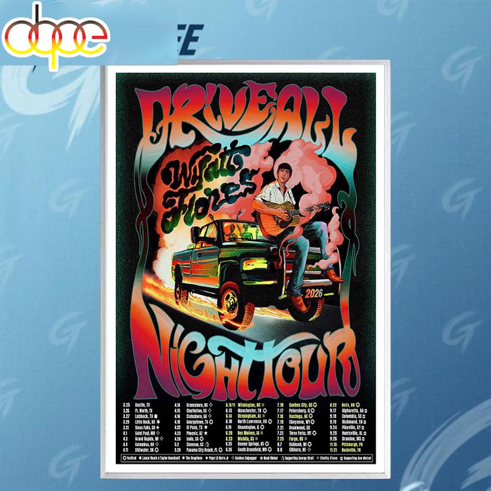 Wyatt Flores The Drive All Night Tour 2026 Poster Canvas
