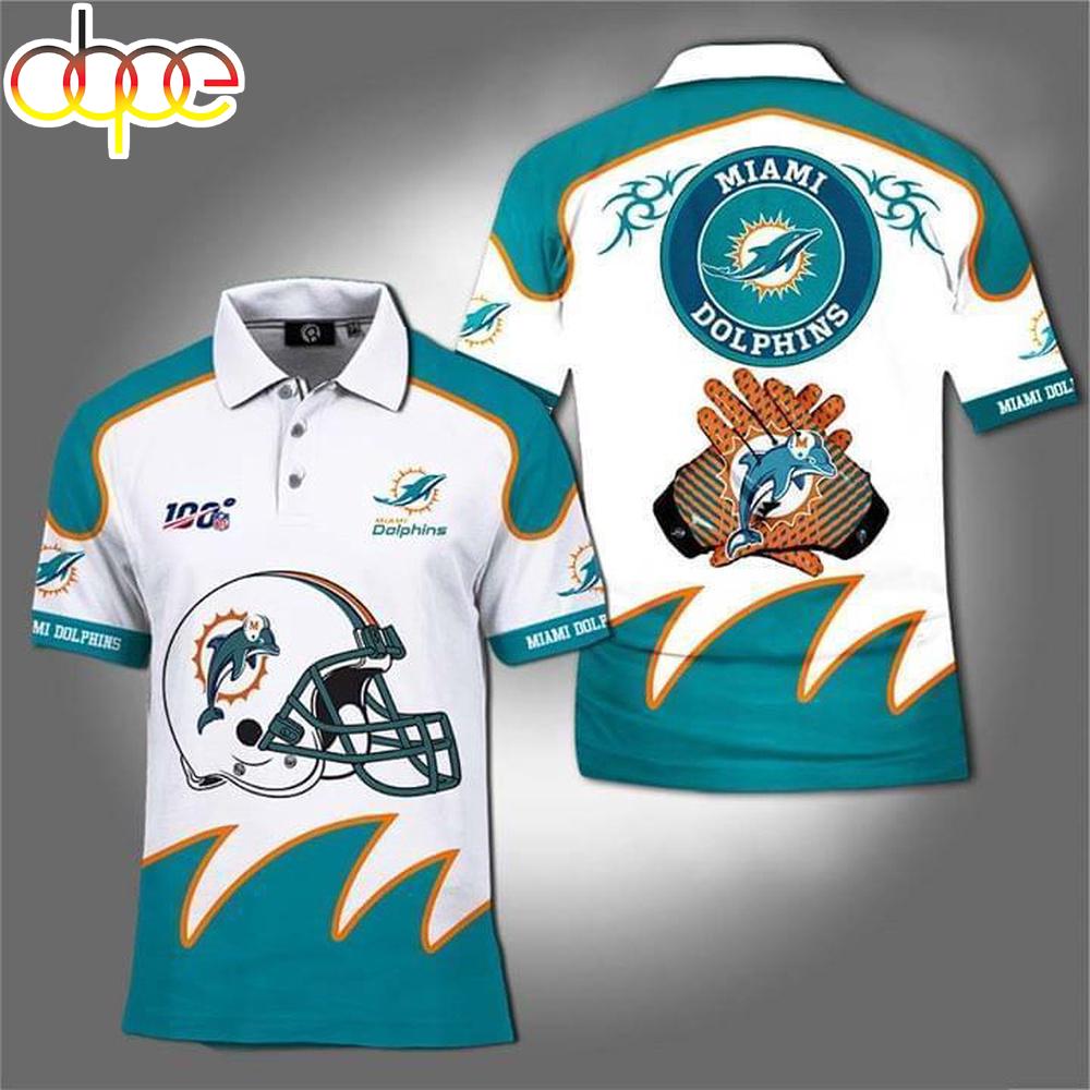 100th Nfl Miami Dolphins 3D Polo Shirt