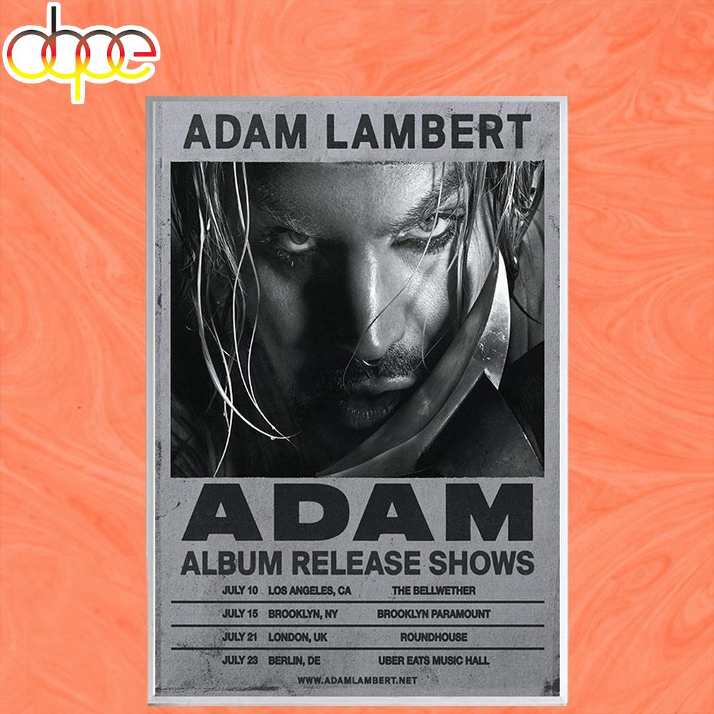 Adam Lambert Tour July 2026 Poster Canvas