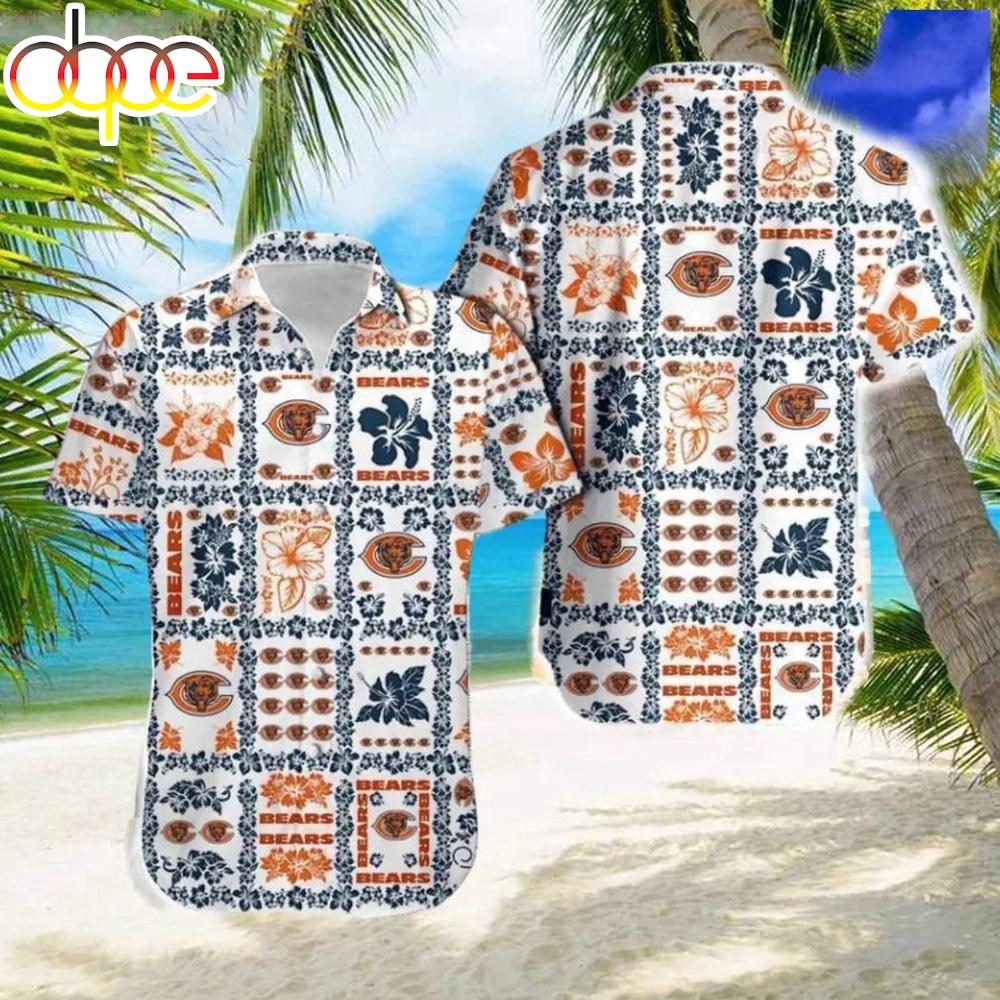 Chicago Bears NFL Beach Floral Tropical Team Hawaiian Shirt For Fans