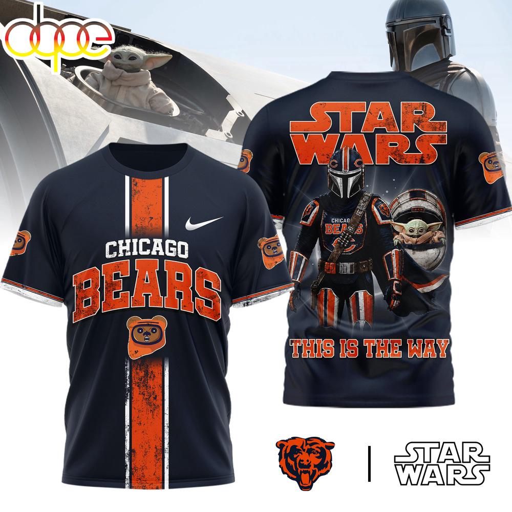 Chicago Bears NFL This Is The Way Star Wars 3D T-Shirt For Fans Chicago Bears NFL This Is The Way Star Wars 3D T-Shirt For Fans