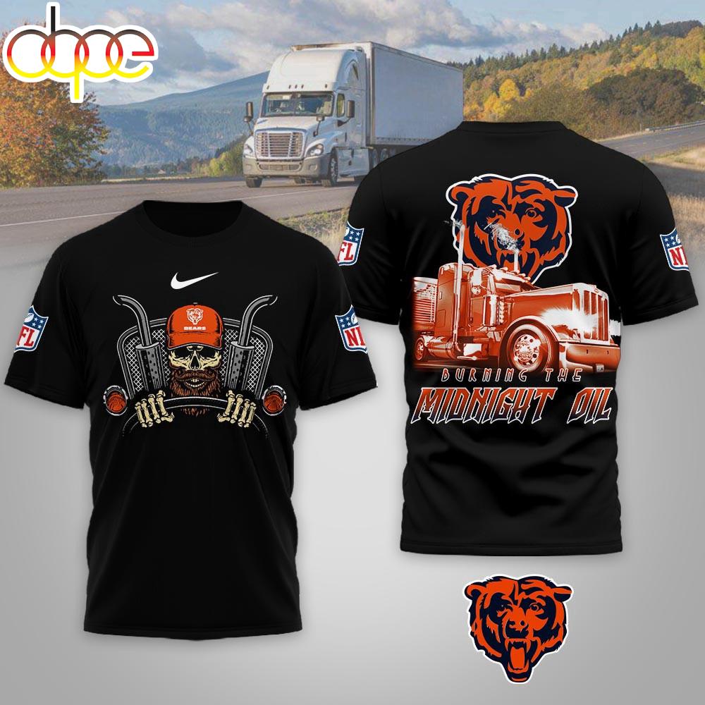 Chicago Bears NFL Truck Driver Burn The Midnight Oil 3D T-Shirt