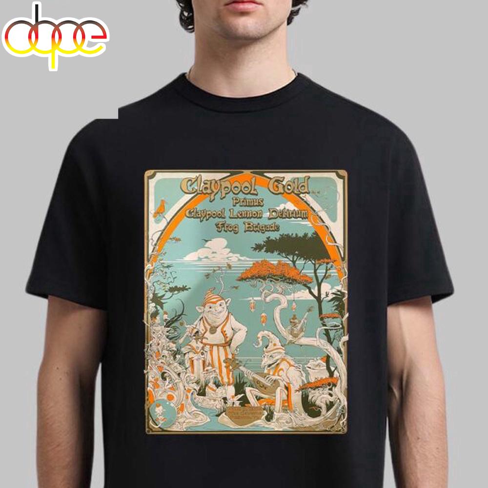 Claypool Gold Primus Claypool Lennon Delirium And Frog Brigade Pelham Unisex T-Shirt