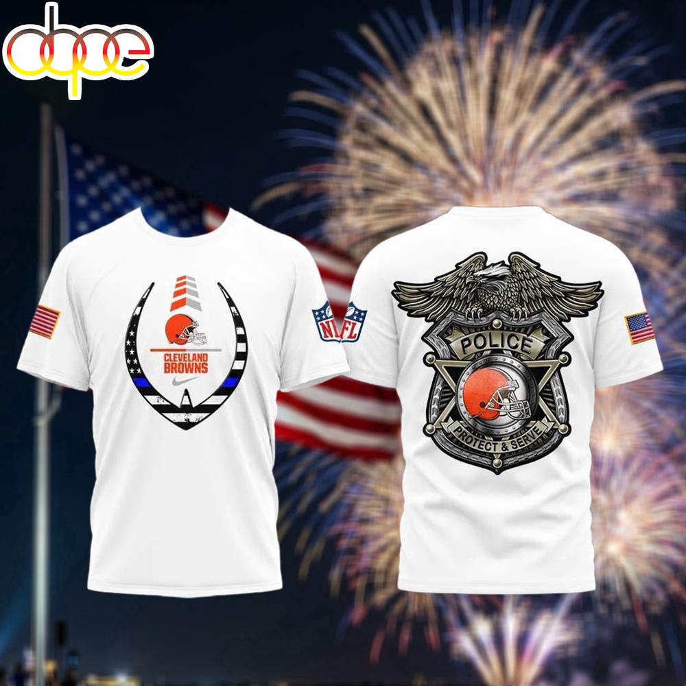 Clevel& Browns Law Enforcement Appreciation Day 3D T-Shirt