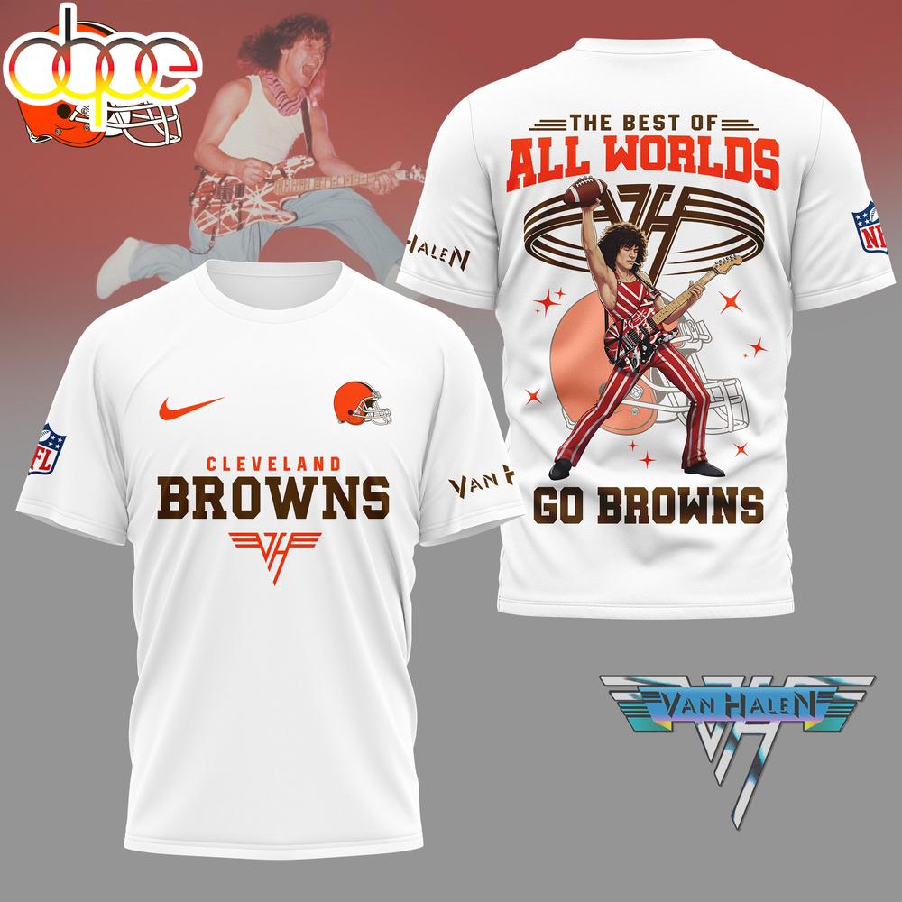 Cleveland Browns NFL Van Halen Graphic 3D T-Shirt For Fans Cleveland Browns NFL Van Halen Graphic 3D T-Shirt For Fans