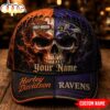 Custom Name Baltimore Ravens NFL Harley Davidson Split Skull Classic Cap Custom Name Baltimore Ravens NFL Harley Davidson Split Skull Classic Cap