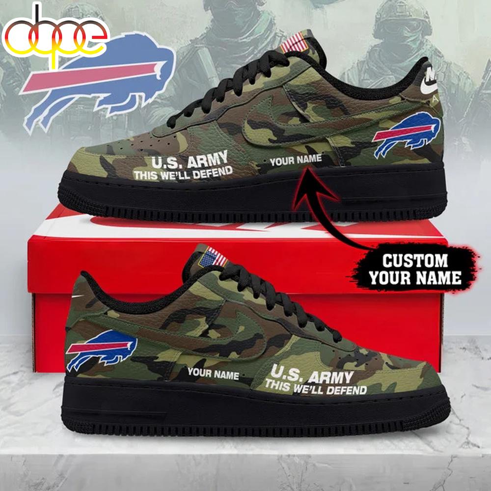 Custom Name Buffalo Bills NFL US Army Air Force 1 Shoes For Fans
