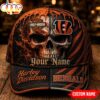 Custom Name Cincinnati Bengals NFL Harley Davidson Split Skull Classic Cap