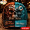Custom Name Miami Dolphins NFL Harley Davidson Split Skull Classic Cap