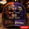 Custom Name Minnesota Vikings NFL Harley Davidson Split Skull Classic Cap Custom Name Minnesota Vikings NFL Harley Davidson Split Skull Classic Cap