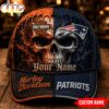 Custom Name New England Patriots NFL Harley Davidson Split Skull Classic Cap