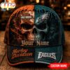 Custom Name Philadelphia Eagles NFL Harley Davidson Split Skull Classic Cap