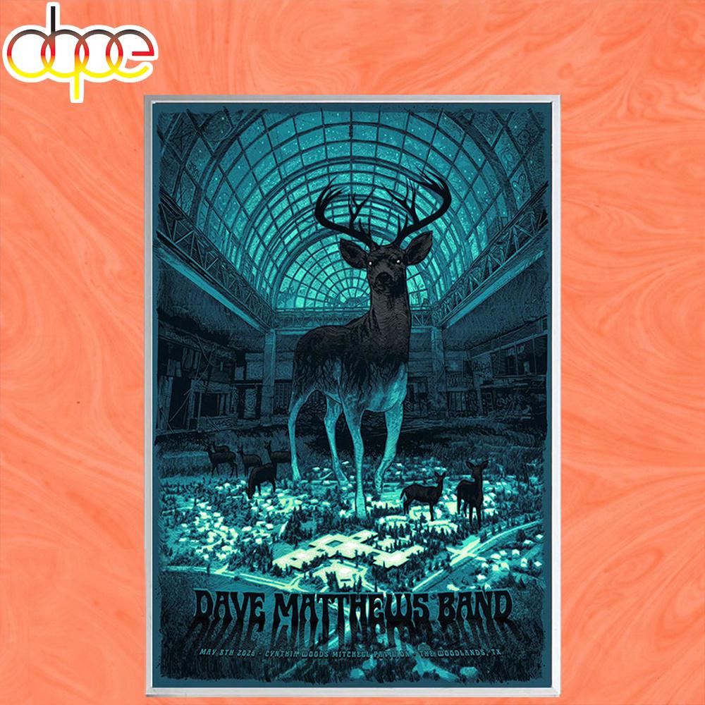 Dave Matthews Band The Woodlands TX Concert 2026 Poster Canvas