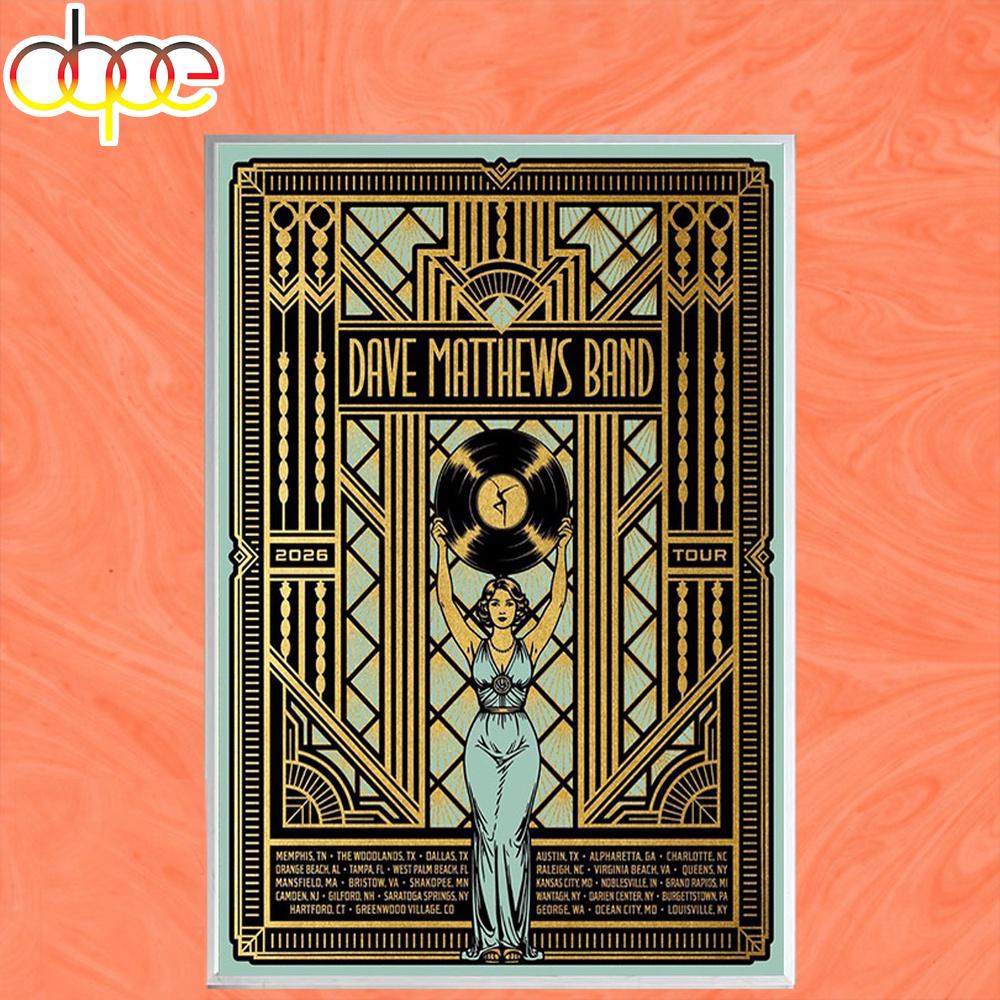 Dave Matthews Band World Tour 2026 Poster Canvas