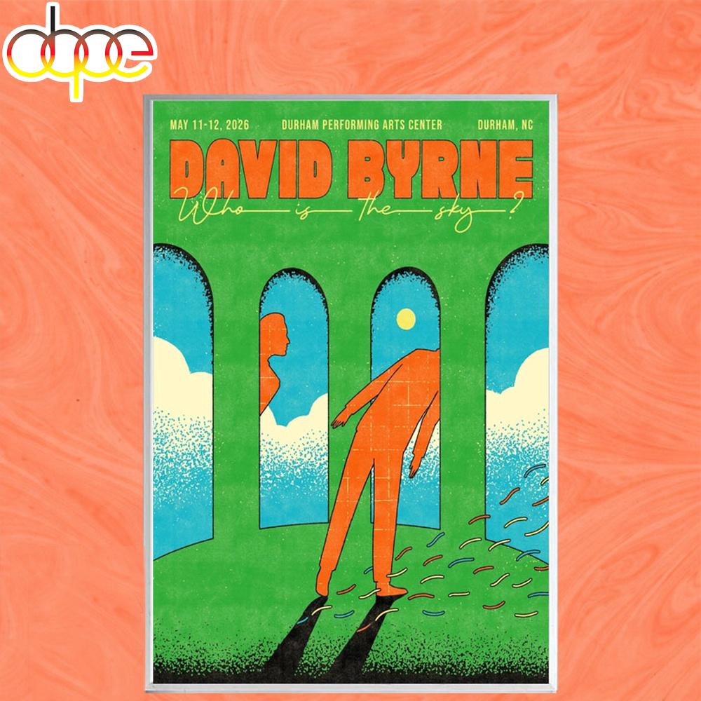 David Byrne May 11-12 2026 Concert DPAC Durham Performing Arts Center Poster Canvas
