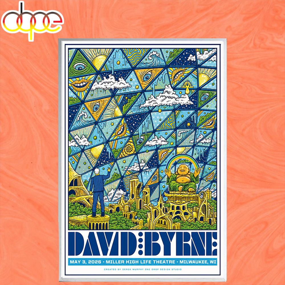 David Byrne Miller High Life Theatre Concert May 03 2026 Poster Canvas