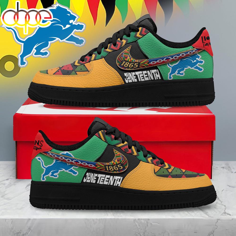 Detroit Lions NFL Juneteenth Air Force 1 Shoes For Fans