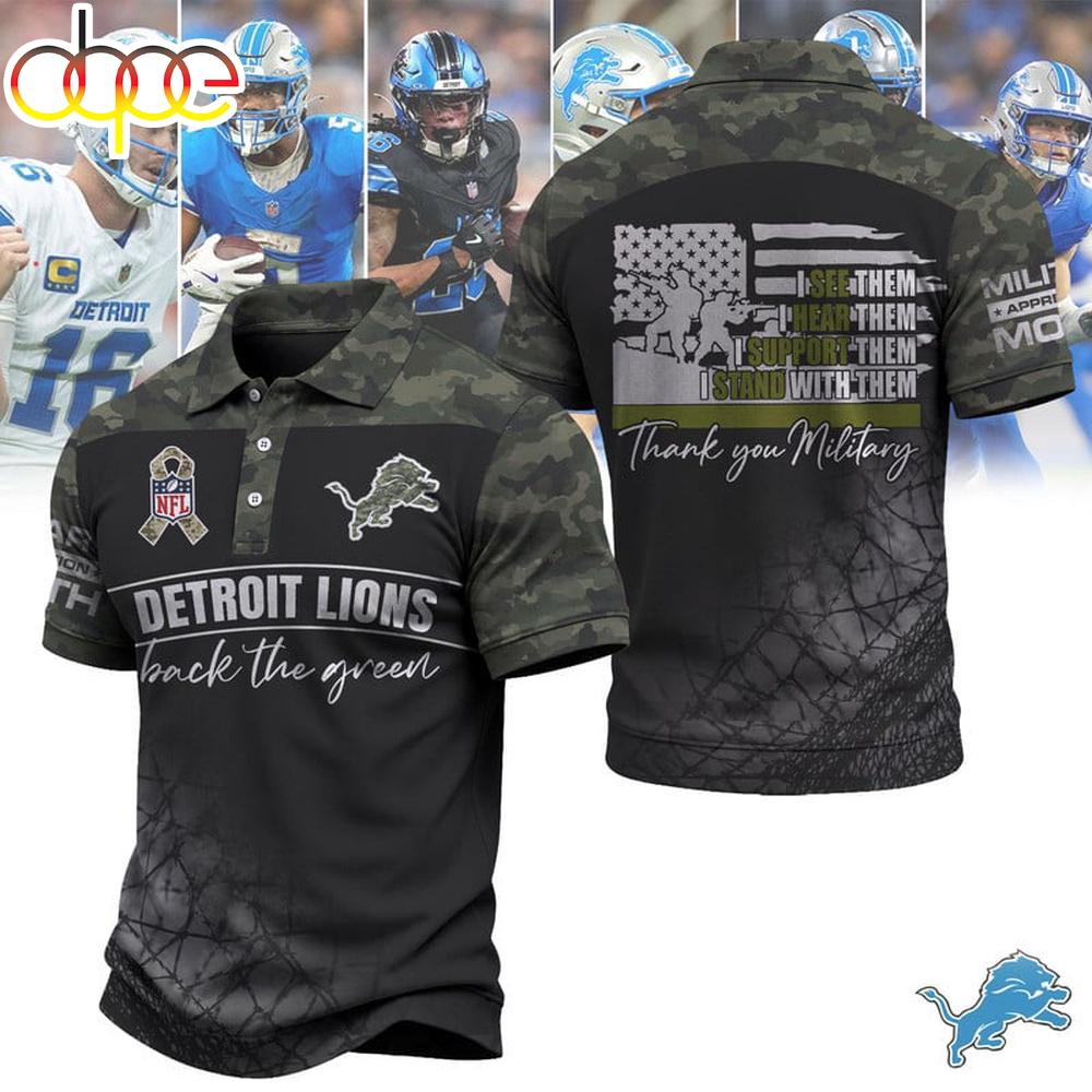Detroit Lions NFL Military Appreciation Polo Shirt For Fans