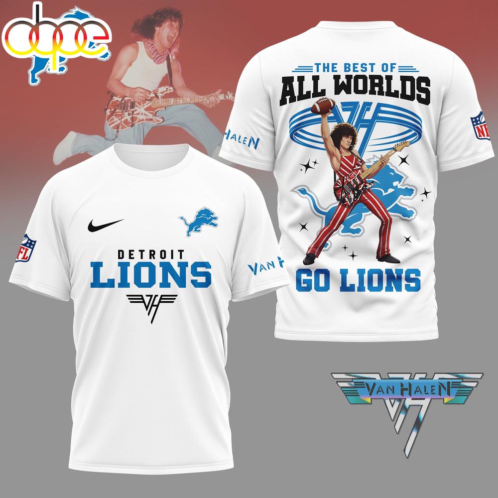 Detroit Lions NFL Van Halen Graphic 3D T-Shirt For Fans Detroit Lions NFL Van Halen Graphic 3D T-Shirt For Fans