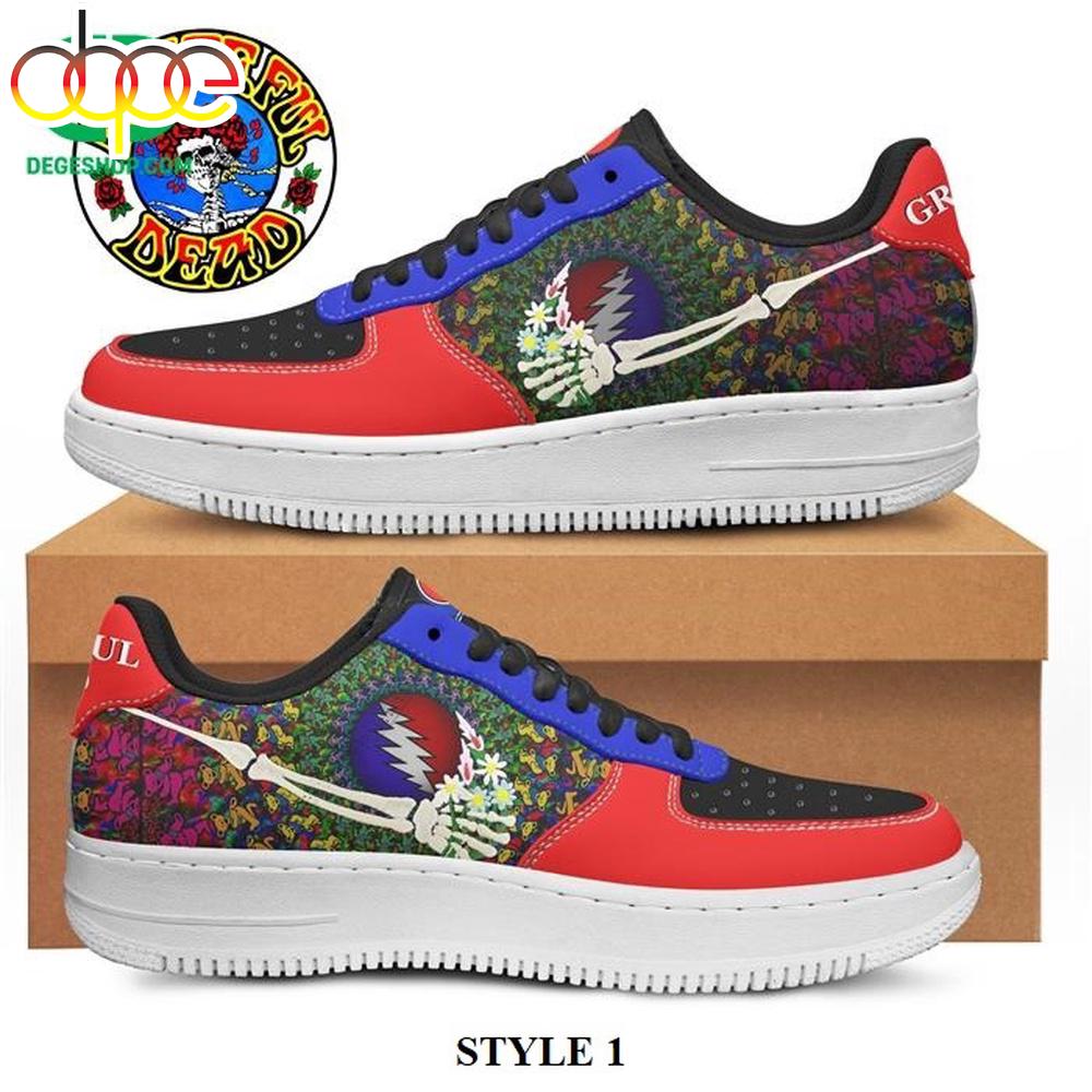 Grateful Dead Skull and Rose Air Force 1 Shoes