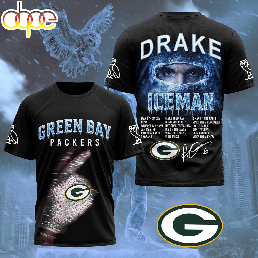 Green Bay Packers NFL Drake Ice Man 3D T-Shirt For Fans Green Bay Packers NFL Drake Ice Man 3D T-Shirt For Fans
