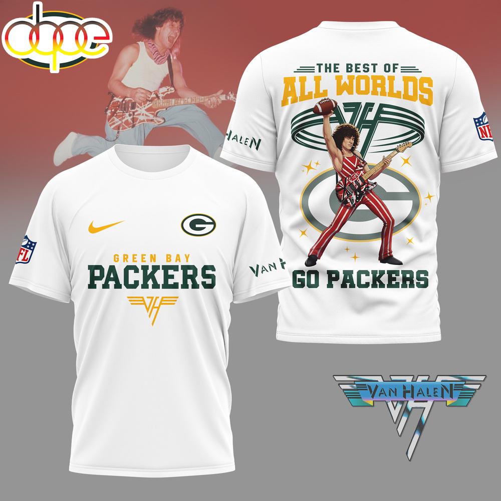 Green Bay Packers NFL Van Halen Graphic 3D T-Shirt For Fans