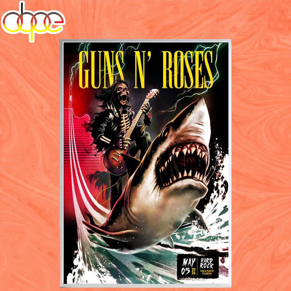 Guns N' Roses World Tour 2026 Seminole Hard Rock Hotel & Casino Hollywood, FL Poster Canvas