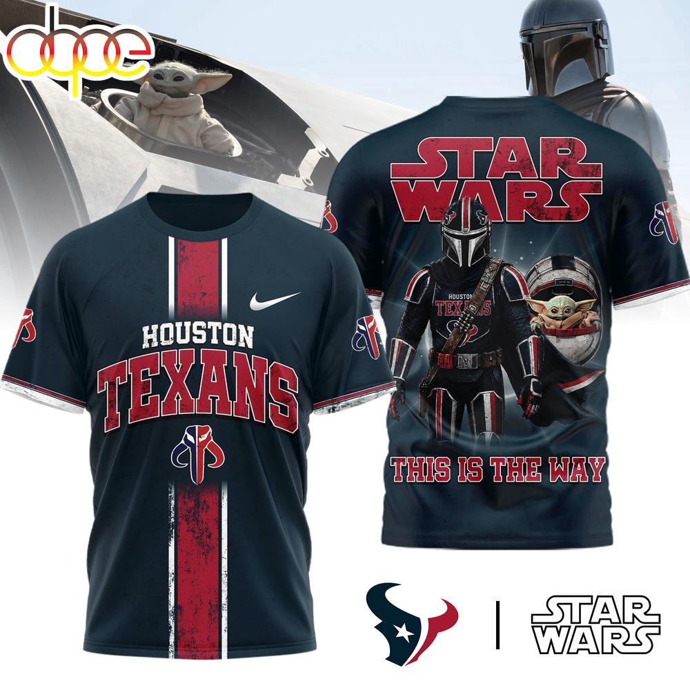 Houston Texans NFL This Is The Way Star Wars 3D T-Shirt For Fans Houston Texans NFL This Is The Way Star Wars 3D T-Shirt For Fans