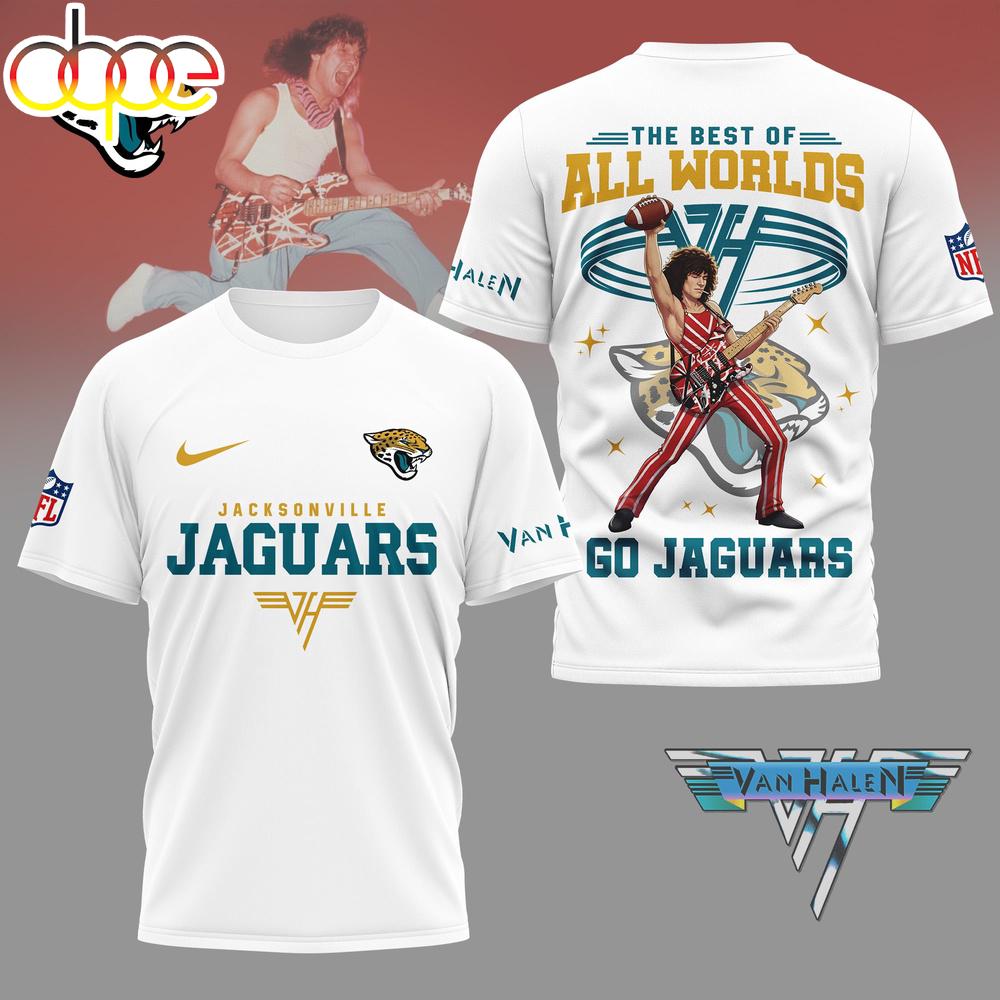 Jacksonville Jaguars NFL Van Halen Graphic 3D T-Shirt For Fans Jacksonville Jaguars NFL Van Halen Graphic 3D T-Shirt For Fans