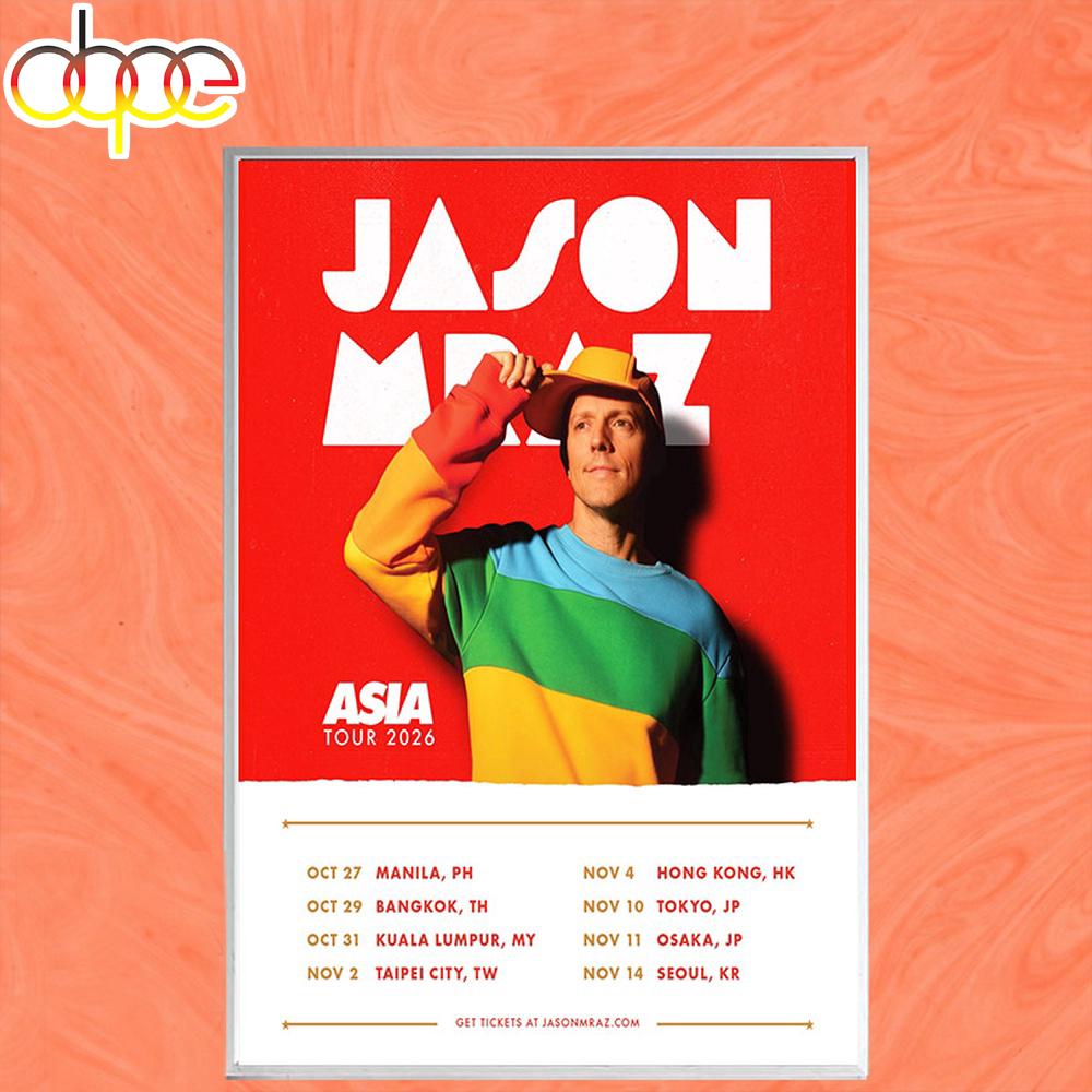 Jason Mraz Tour 2026 Poster Canvas