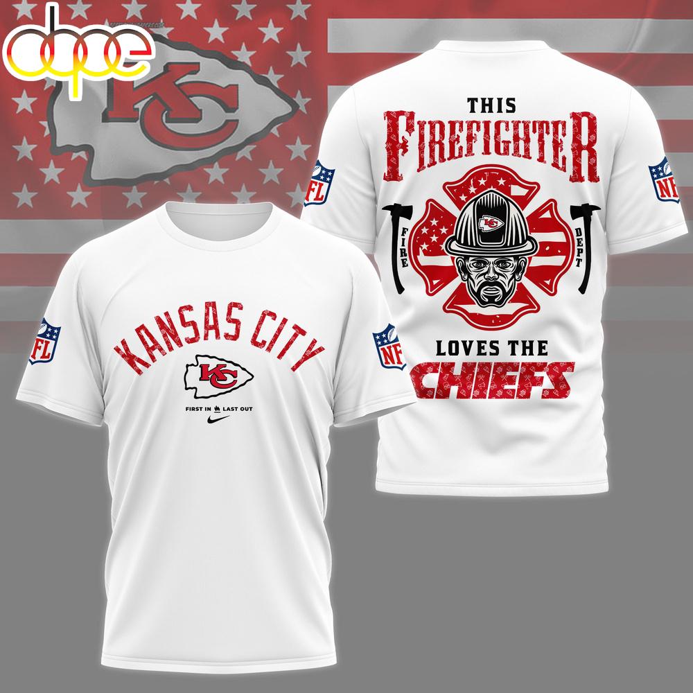 Kansas City Chiefs NFL Firefighter Tribute 3D T-Shirt