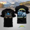 Los Angeles Chargers NFL Truck Driver Burn The Midnight Oil 3D T-Shirt Los Angeles Chargers NFL Truck Driver Burn The Midnight Oil 3D T-Shirt