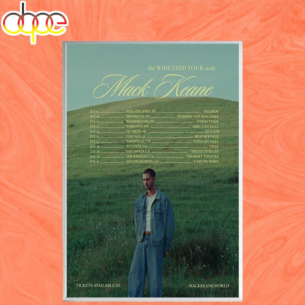 Mack Keane Tour July 2026 Poster Canvas Mack Keane Tour July 2026 Poster Canvas