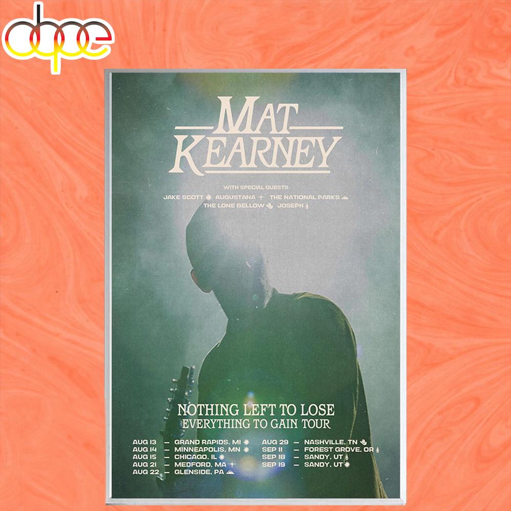 Mat Kearney World Tour 2026 Poster Canvas Mat Kearney World Tour 2026 Poster Canvas