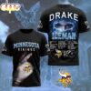 Minnesota Vikings NFL Drake Ice Man 3D T-Shirt For Fans