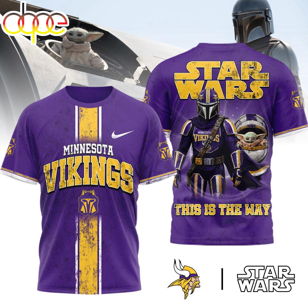 Minnesota Vikings NFL This Is The Way Star Wars 3D T-Shirt For Fans