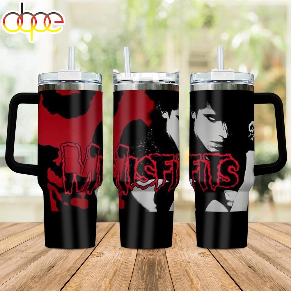 Misfits Pattern Tumbler With Handle For Fans